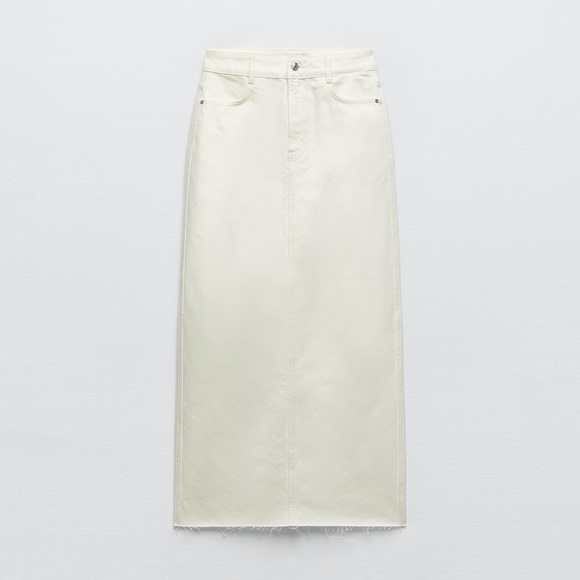 Zara LONG LENGTH DENIM SKIRT - Picture 5 of 11